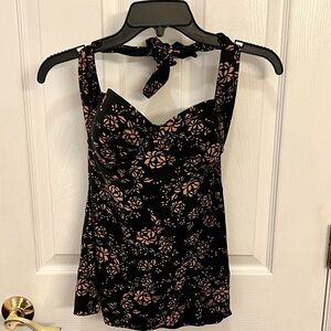 Smart & Sexy Black Floral Swim Tank Top